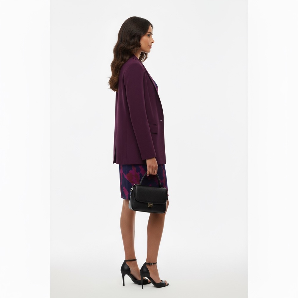 Diane Von Furstenberg Silk Genesis Dress Size 8 – Magenta & Navy Cheetah Print - Picture 2 of 11